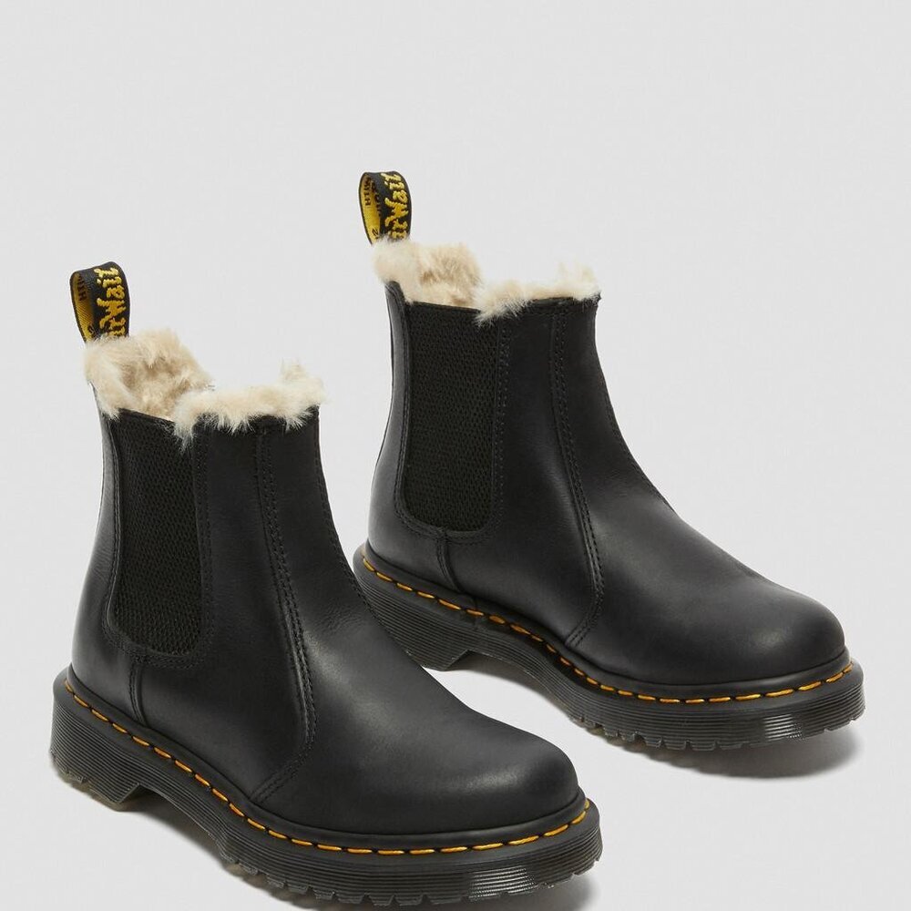 Dr. Martens Women's Leonore Faux Fur Lined Chelsea Boots - Picture 2 of 13